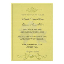 Invitaciones florales amarillas claras simples del invitación personalizada