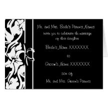 Invitaciones florales blancos y negros del boda tarjetón