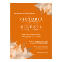 Invitaciones florales del boda de la mandarina del anuncios personalizados