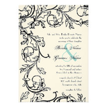 Invitaciones florales del boda del remolino del vi invitación personalizada