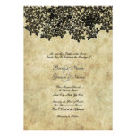 Invitaciones florales negras del boda del vintage anuncio personalizado
