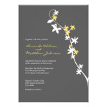 Invitaciones grises y amarillas del boda comunicados personales 