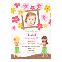 Invitaciones hawaianas del cumpleaños de la foto d invitación