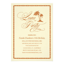 Invitaciones hawaianas del fiesta de Luau de la pa Anuncios Personalizados