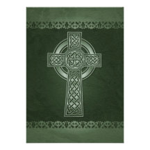 Invitaciones irlandesas del boda de la cruz céltic comunicados