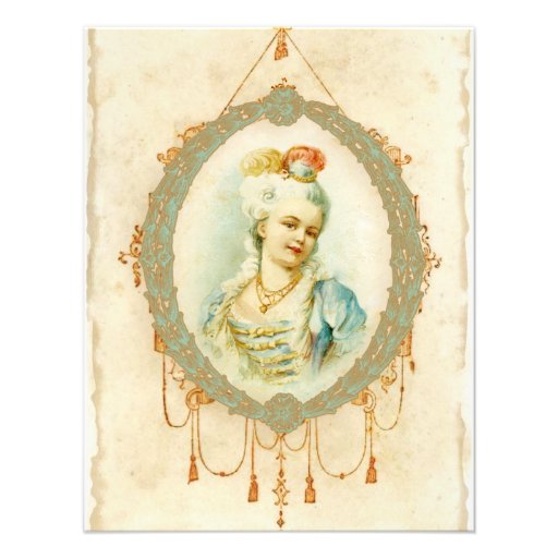 Invitaciones jovenes del retrato de Marie Antoniet Comunicados Personales