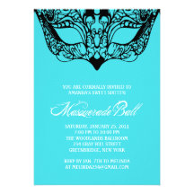 Invitaciones ligeras de la mascarada de las azules invitacion personalizada