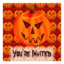 Invitaciones malvadas de la Jack-O-Linterna Invitaciones Personalizada
