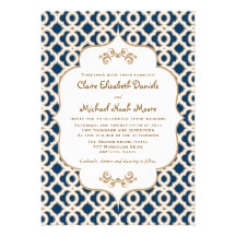 Invitaciones marroquíes del boda de los azules mar anuncio personalizado
