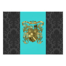 Invitaciones medievales del boda del escudo de arm comunicados
