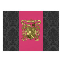 Invitaciones medievales del boda del escudo de arm invitacion personalizada