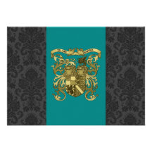 Invitaciones medievales del boda del escudo de arm invitación