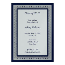 Invitaciones metálicas azules y de plata de la gra anuncio