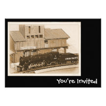 Invitaciones modelo del tren comunicados personalizados
