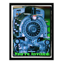 Invitaciones modelo del tren anuncio personalizado