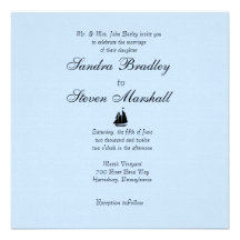 Invitaciones náuticas del boda del tema comunicados personalizados