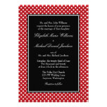 Invitaciones negras blancas rojas del boda del lun comunicado personal  