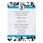 Invitaciones negras del boda del ajuste del Aquama Comunicados Personalizados