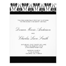 Invitaciones negras y blancas del monograma del bo invitaciones personalizada