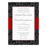 Invitaciones negras y rojas del boda del remolino  invitaciones personalizada