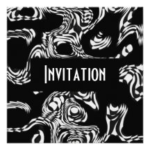 Invitaciones negras y serpiente torcida estilo bla anuncio personalizado