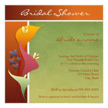 Invitaciones nupciales de la ducha de la cala anuncio personalizado