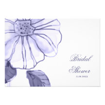 Invitaciones nupciales de la ducha de la flor púrp anuncio
