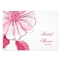 Invitaciones nupciales de la ducha de la flor rosa comunicados personales 