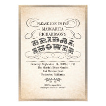 invitaciones nupciales de la ducha de la tipografí anuncio personalizado
