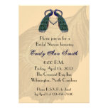 Invitaciones nupciales de la ducha del pavo real d invitaciones personalizada