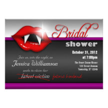 Invitaciones nupciales de la ducha del vampiro de  invitaciones personalizada