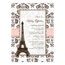 Invitaciones nupciales rosadas parisienses de la d invitación