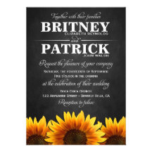 Invitaciones occidentales del boda del girasol del comunicado personalizado