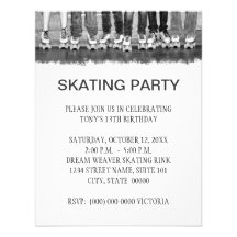 Invitaciones patinadoras del fiesta comunicados personalizados