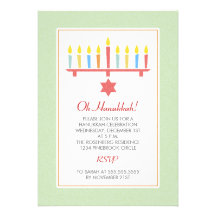 Invitaciones personalizadas del fiesta de Jánuca