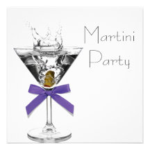 Invitaciones púrpuras de cristal del fiesta de Mar Comunicado Personal