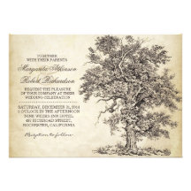 invitaciones que se casan envejecidas del árbol de invitaciones personalizada