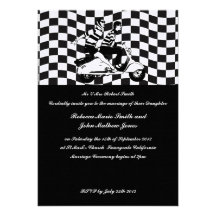 Invitaciones retras 3.5x5 del boda del control de  invitación personalizada