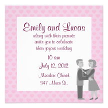 Invitaciones retras clásicas del boda del abrazo comunicados