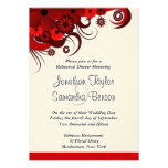 Invitaciones rojas de la cena del ensayo del boda  anuncio