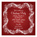 Invitaciones rojas de la fiesta de Navidad Comunicados Personales