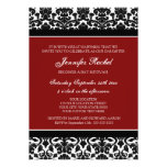 Invitaciones rojas de Mitzvah del palo del damasco Comunicado Personalizado