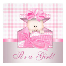 Invitaciones rosadas de la ducha de la niña de la  invitacion personalizada