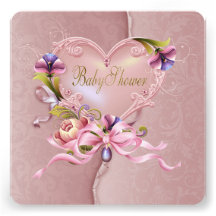 Invitaciones rosadas de la ducha de la niña del co invitacion personal 