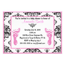 Invitaciones rosadas de la fiesta de bienvenida al invitacion personal 