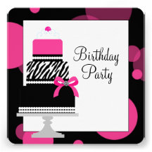 Invitaciones rosadas de la fiesta de cumpleaños de invitaciones personalizada