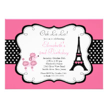 Invitaciones rosadas de la fiesta de cumpleaños de invitaciones personalizada