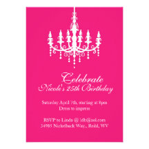 Invitaciones rosadas de la lámpara comunicados personalizados
