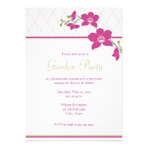 Invitaciones rosadas de la orquídea de la fiesta d invitaciones