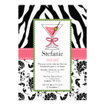 Invitaciones rosadas de Martini Bachelorette del e Invitacion Personal